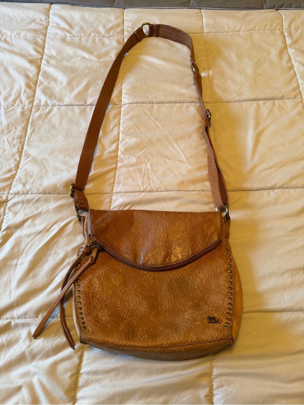 The Sak Women’s Tan Embossed Crossbody Bag